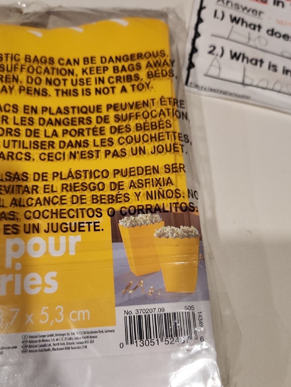 Yellow Treat Boxes - Party Popcorn Containers - Picture 2 of 2
